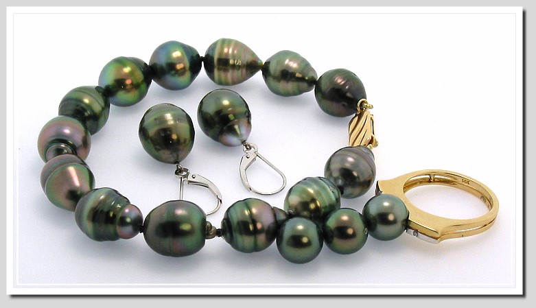 10X13MM -10.5X13.5MM Baroque Tahitian Pearl Bracelet 14K Yellow Gold 8in.
