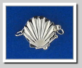 Seashell Clasp 14K White Gold For Pearls 6-8MM