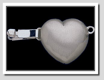 Large Heart Shape Clasp 14K White Gold For Pearls 7-9MM