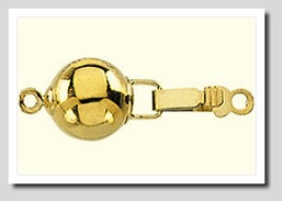 8MM High Polish Ball Safety Clasp 14K Yellow Gold for Pearls 6-7MM