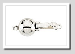 8MM High Polish Ball Safety Clasp 14K White Gold for Pearls 6-7MM