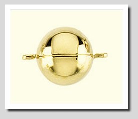 10MM Ball Shape Magnetic Clasp 14K Yellow Gold For Pearls 8-10MM