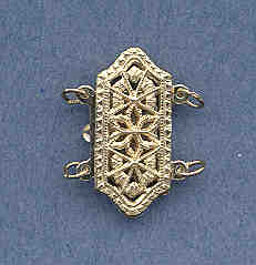 Filigree Two Strand Clasp, 14K Yellow Gold