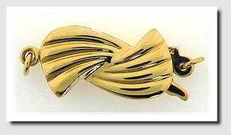 Designers Choice: Ribbon Style Safety Clasp, 18K Yellow Gold