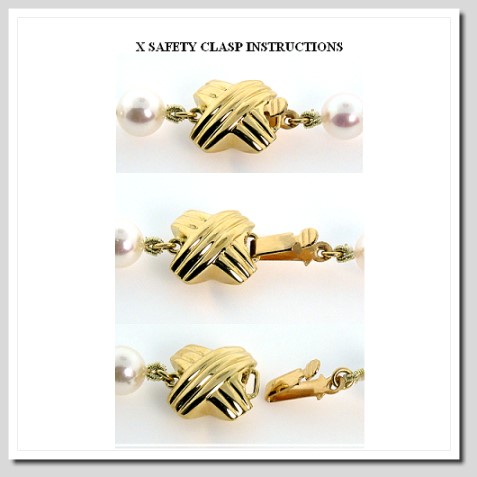 XO Style Double Sided Safety Clasp, 18K Yellow Gold