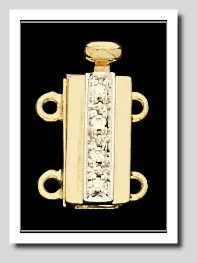 Diamond Double Strand Clasp, 14K Yellow 