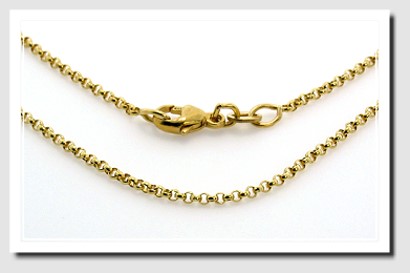1.6MM Heavy Duty Rolo Chain 14K Yellow Gold 16in