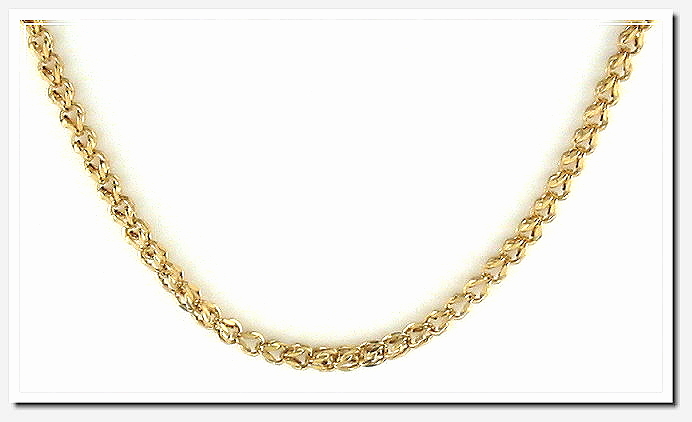 3MM Square Heart Link Chain 14K Yellow Gold 18in