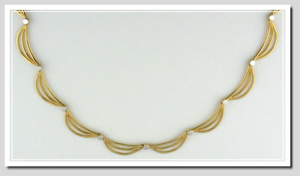 Designers Fashion Collar Necklace 14K Yellow Gold 16.5in