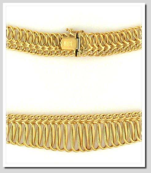 Graduated Designers Fashion Collar Chain 14K Yellow Gold 17in