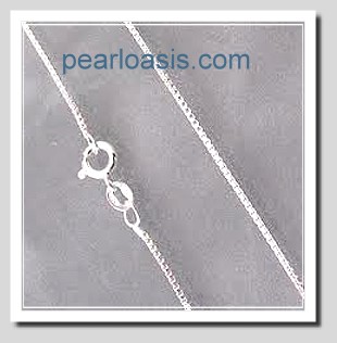 925 Sterling Silver Box Chain 16in., Spring Ring Clasp
