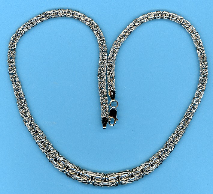 4.5-8.5MM Graduated Byzantine Chain, 14K White Gold, 17 In.