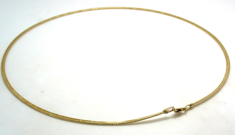 2MM Classic Dome Omega Chain, 14K Yellow Gold, 16In. 6.7 Grams