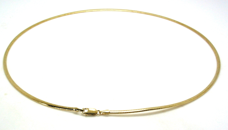 2MM Classic Dome Omega Chain, 14K Yellow Gold, 16In. 6.7 Grams