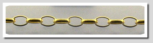 3.2X5MM Oval Rolo Chain 14K Yellow Gold