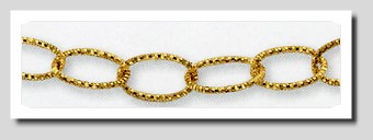 7X11MM Diamond Cut Twisted Oval Link Chain 14K Yellow Gold