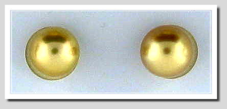 9.67MM Dark Golden South Sea Pearl Earring Studs 18K Gold