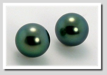 9.2MM Peacock Tahitian Pearl Earring Studs, 18K Gold