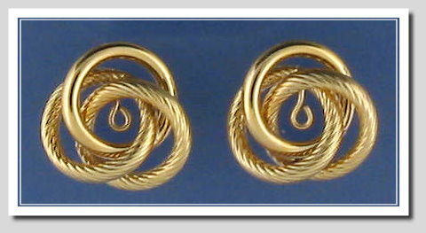 15MM Tri Circle Earring Jackets, 14K Yellow Gold