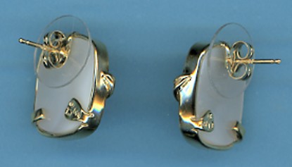 All-American Blister Pearl Earrings, 13X15.85MM, Cushions Shape, 14K Yellow Gold