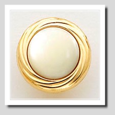 13MM White Mother of Pearl Non Pierced Button Earrings 14K Gold Clip On