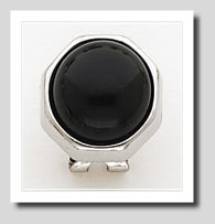 11MM Black Onyx Non Pierced Button Earrings 14K Gold Clip On