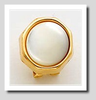 11MM White Mother of Pearl Non Pierced Button Earrings 14K Gold Clip On