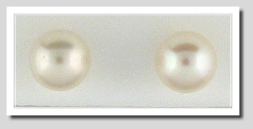 6.5-7MM White Freshwater Round Cultured Pearl Earring Studs 14K Yellow Gold