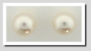 7-7.5MM White Freshwater Cultured Pearl Earring Studs 14K Yellow Gold