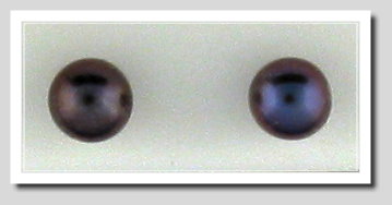 6-6.5MM Black Freshwater Pearl Earring Studs, 14K White Gold