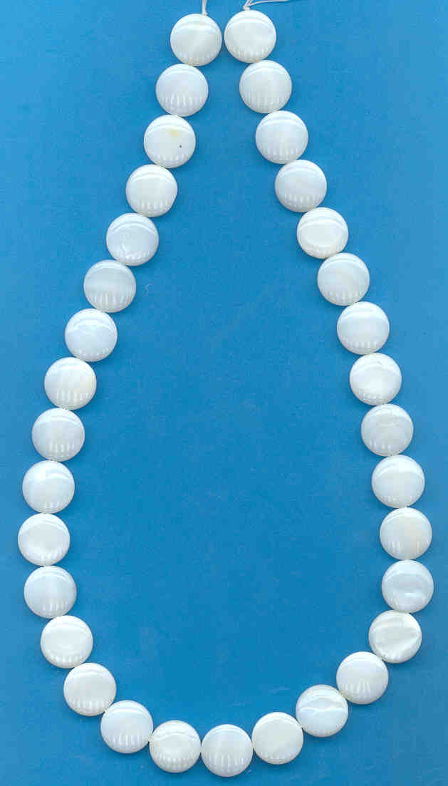 12-13MM White Mother Of Pearl Coin Shape