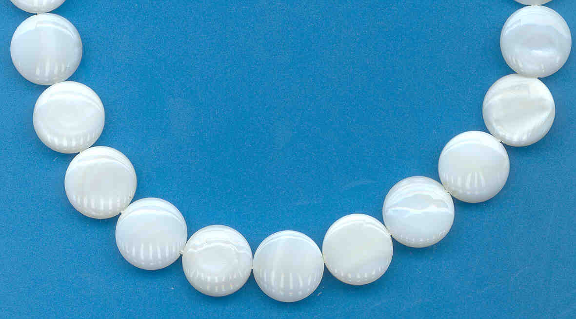 12-13MM White Mother Of Pearl Coin Shape