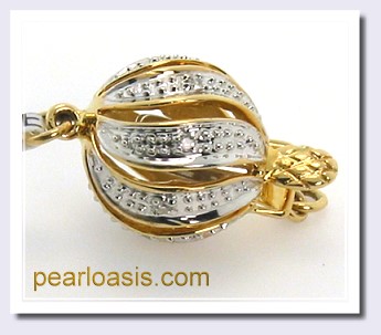 11-12.4MM Dark Gold South Sea Pearl Necklace 14K Diamond Clasp 17in