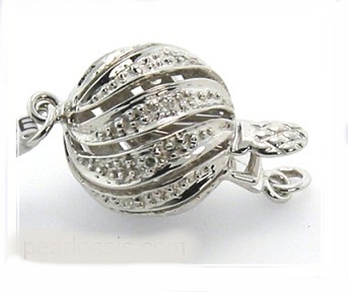 15MM - 17MM Black Tahitian Pearl Necklace 14K Diamond Clasp 17.5in