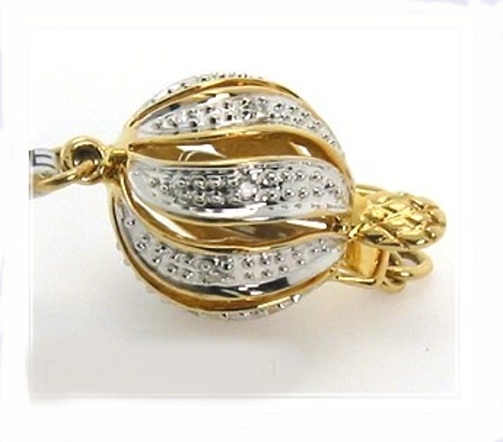 11X11.5MM - 11.7X13MM Golden Oval South Sea Pearl Necklace 14K Diamond Clasp 17.5In