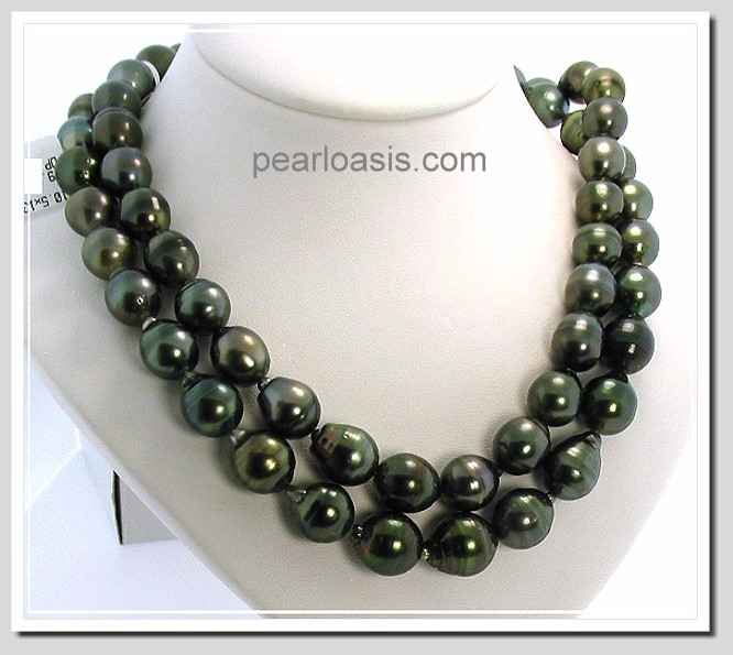 10X12MM - 13X16MM Baroque Tahitian Pearl Necklace 14K Clasp 33in
