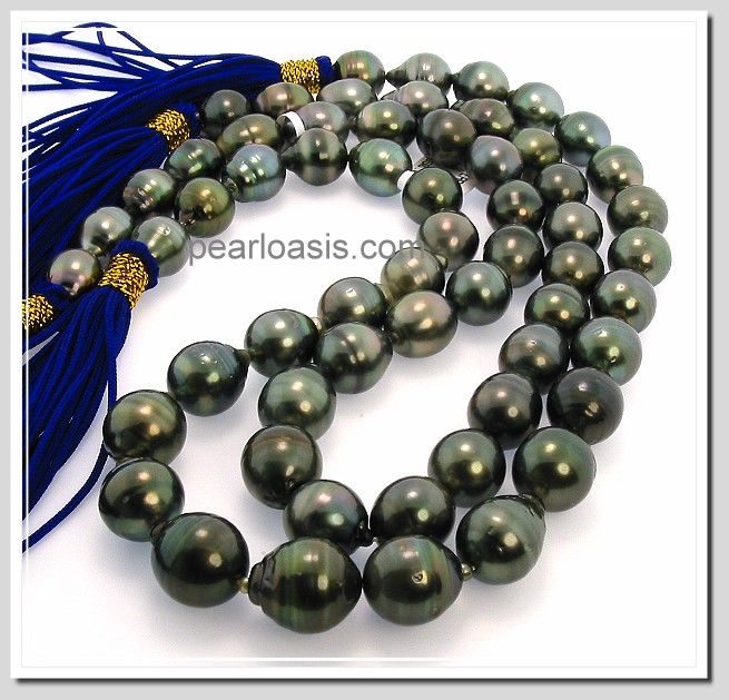 10X12MM - 13X16MM Baroque Tahitian Pearl Necklace 14K Clasp 33in