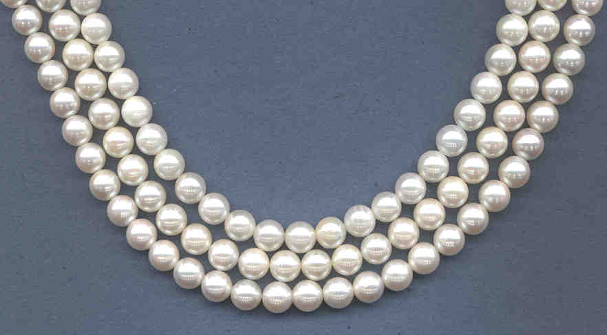 7.5-8MM Japanese White Akoya Cultured Pearls, White, Grade AA+