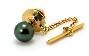AAA 8.30MM Peacock Tahitian Pearl Tie Tick, 14K Yellow Gold