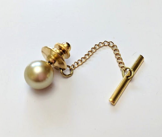 9.2MM Golden South Sea Pearl Tie Tack, 14K Yellow Gold Post