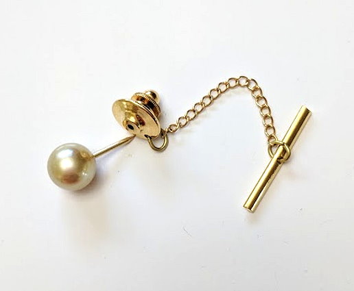 9.2MM Golden South Sea Pearl Tie Tack, 14K Yellow Gold Post