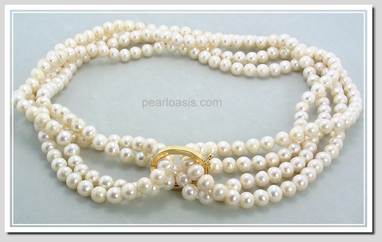 6-7MM White Freshwater Pearl Endless Necklace w/Shortner 64in 
