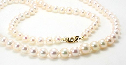 AA+ 5.5MM - 8.5MM Graduated Japanese Akoya Cultured Pearl Necklace 14k Clasp 24in