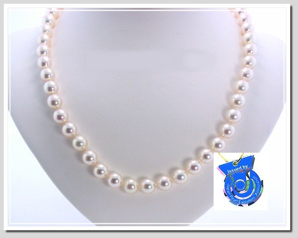AAA 6.5-7MM Japanese Akoya Cultured Pearl Necklace 14K Gold Clasp