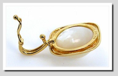 14MM Japanese Mabe Pearl Pendant Enhancer 14K Gold