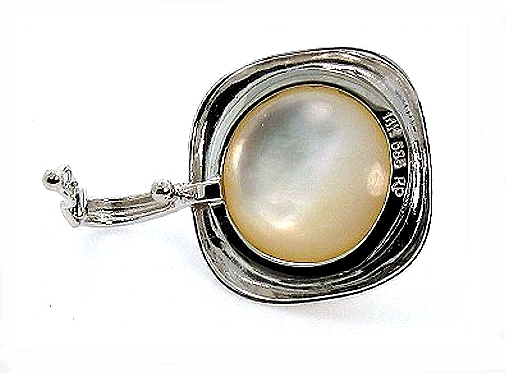 14.2MM Japanese Mabe Pearl Pendant Enhancer 14K White Gold
