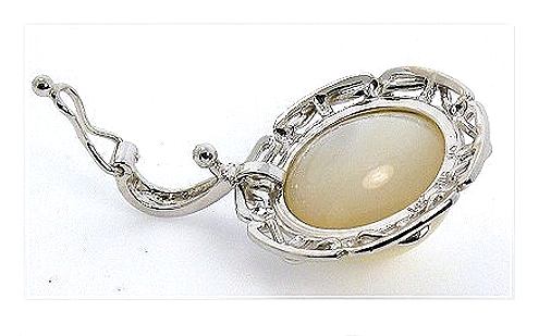 14MM Japanese Mabe Pearl Pendant Enhancer 14K White Gold