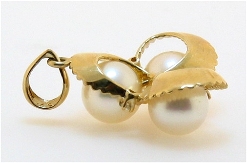 6.5-7MM Multi Freshwater Cultured Pearl Pendant w/Diamonds, 14K Yellow Gold