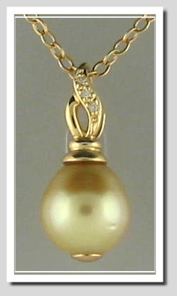 11.43X12MM Dark Golden South Sea Pearl Pendant w/Chain, 14K Yellow Gold, 16 In.