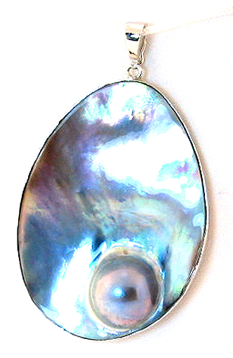Large Blister Pearl Pendant Enhancer, Sterling Silver